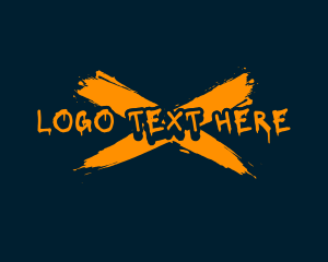 Grafitti - Brush Cross Wordmark logo design