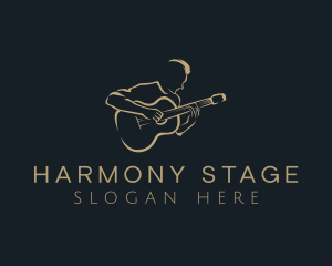 Recital - Guitar Musician Instrument logo design