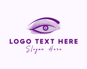 Lashes - Watercolor Eye Beauty logo design