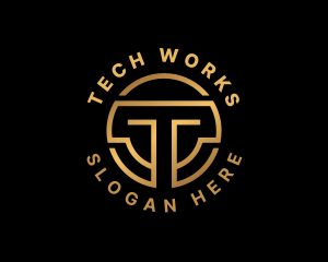 Tech Crypto Letter T logo design