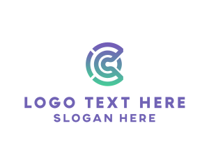 Green And Purple - Business Letter C Outline logo design
