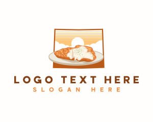 Map - Wyoming Fried Steak logo design