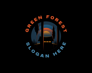 Camping Forest Woods logo design