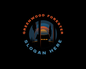 Camping Forest Woods logo design