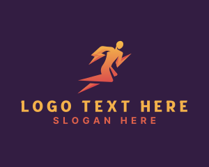 Trainer - Human Lightning Athlete logo design