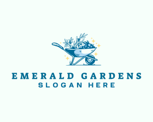 Wheelbarrow Landscaping Garden logo design