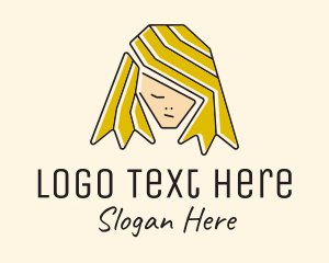 Hair Color - Blonde Hair Person logo design