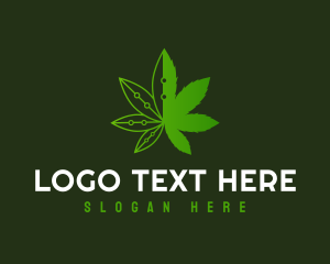 Ganja - Weed Tech Herb logo design