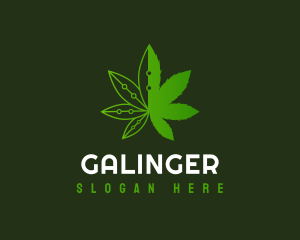 Cannabis - Weed Tech Herb logo design