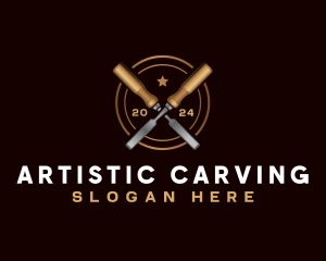 Carving - Chisel Carpentry Joinery logo design