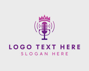 Vlogger - Crown Podcast Music logo design