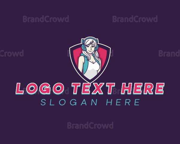 Esports Gamer Woman Cosplay Logo