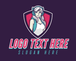 Gaming - Esports Gamer Woman logo design