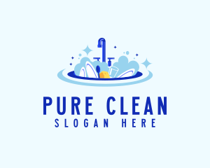 Clean Dishwasher Faucet logo design