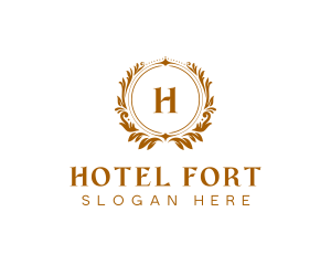 Floral Wreath Hotel logo design