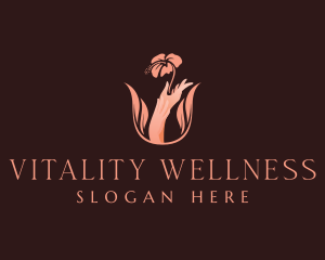  Floral Hands Wellness logo design