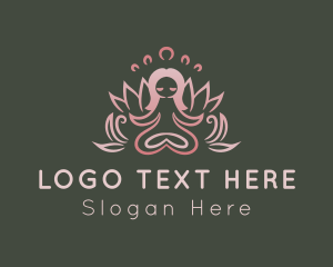 Meditation - Yoga Lotus Woman logo design