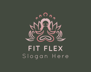 Fitness - Yoga Lotus Woman logo design