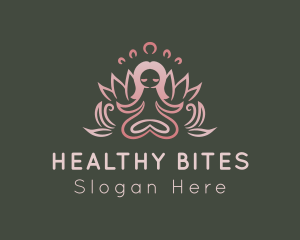 Yoga Lotus Woman logo design