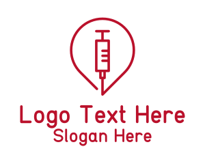 Red Syringe Vaccine  Logo