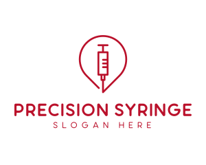 Syringe - Red Syringe Vaccine logo design