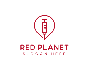 Red Syringe Vaccine  logo design