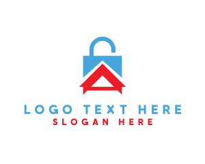 Secure - Lock House Letter A logo design