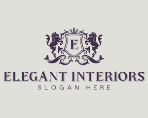 Elegant Horse Heraldry logo design