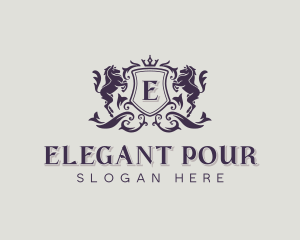 Elegant Horse Heraldry logo design