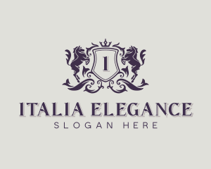 Elegant Horse Heraldry logo design