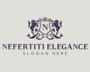 Elegant Horse Heraldry logo design