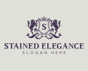 Elegant Horse Heraldry logo design