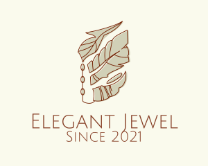 Leaf Earring Jewel  logo design