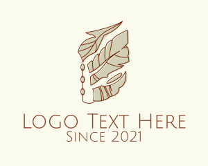 Corrective Lens - Leaf Earring Jewel logo design