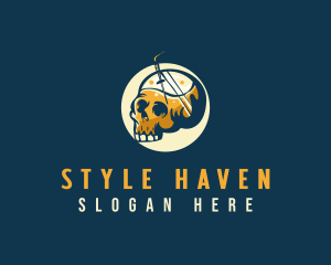 Skull Alcohol Cocktail Logo