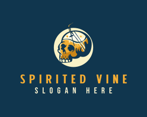 Alcohol - Skull Alcohol Cocktail logo design