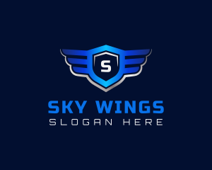 Wing Crest Shield logo design