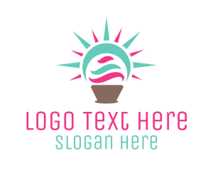 Sweets - Colorful Sunny Cupcake logo design