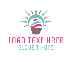 Colorful Sunny Cupcake Logo