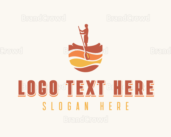 Athletic Standup Paddleboarding Logo