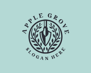 Shovel Leaves Gardening logo design