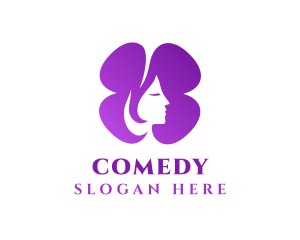 Purple Beautiful Lady Flower Logo