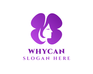 Woman - Purple Beautiful Lady Flower logo design