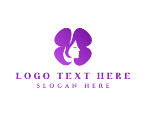 Abstract - Purple Beautiful Lady Flower logo design