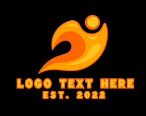 Pose - Fire Human Flame logo design
