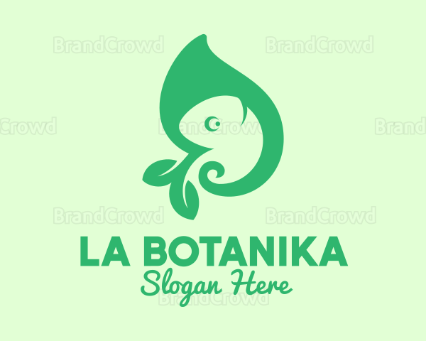 Green Leaf Chameleon Logo