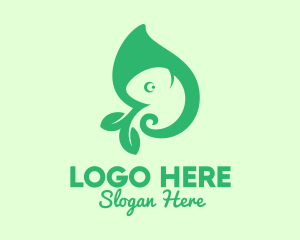 Green Leaf Chameleon Logo