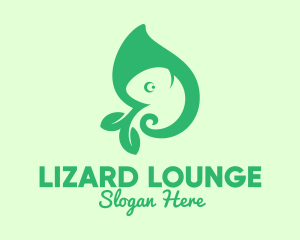 Green Leaf Chameleon logo design