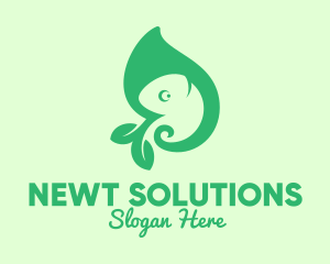 Green Leaf Chameleon logo design