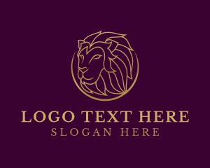 Kingdom - Golden Wild Lion logo design
